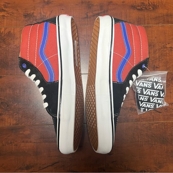 VANS New! Men’s Shoes Skate Grosso Mid University Red Blue Size 11.5 - Picture 3 of 9